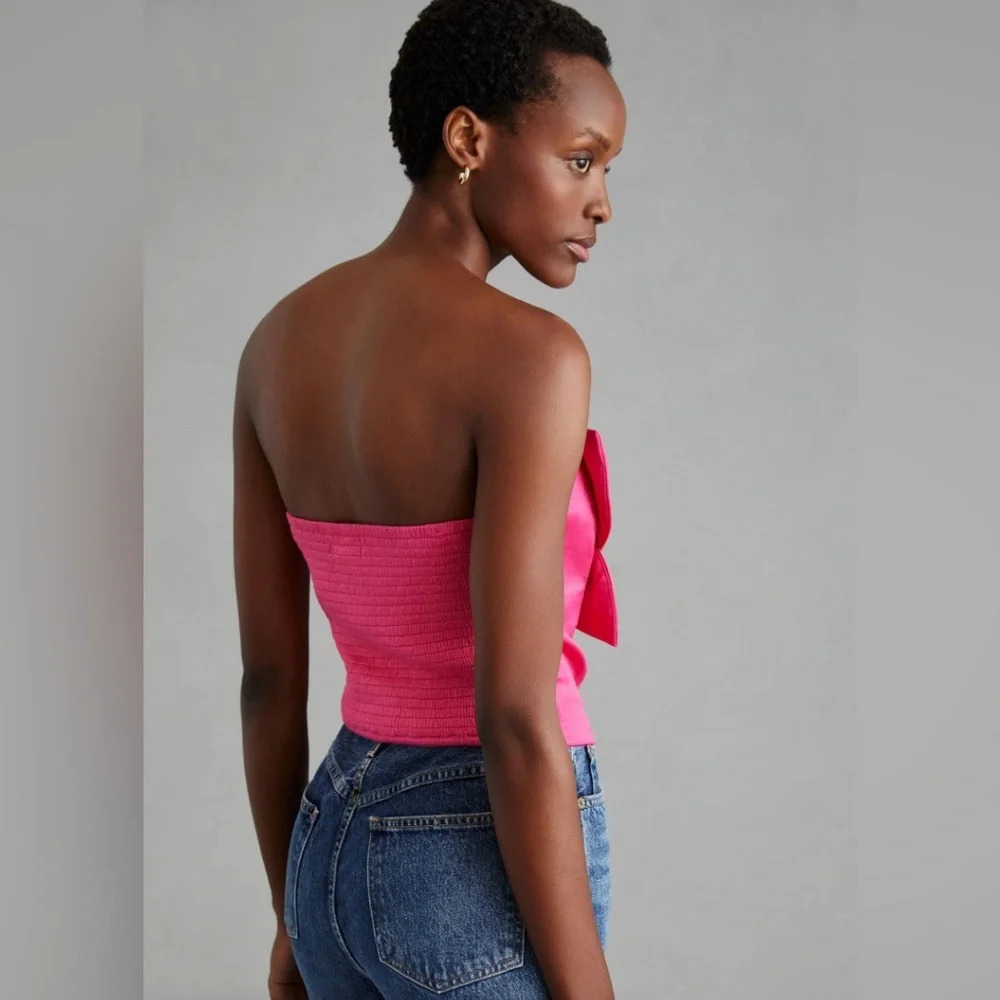 PORRIDGE by ANTHROPOLOGIE Mariposa Tube Top in Pink‎ Rose - Picture 2 of 10